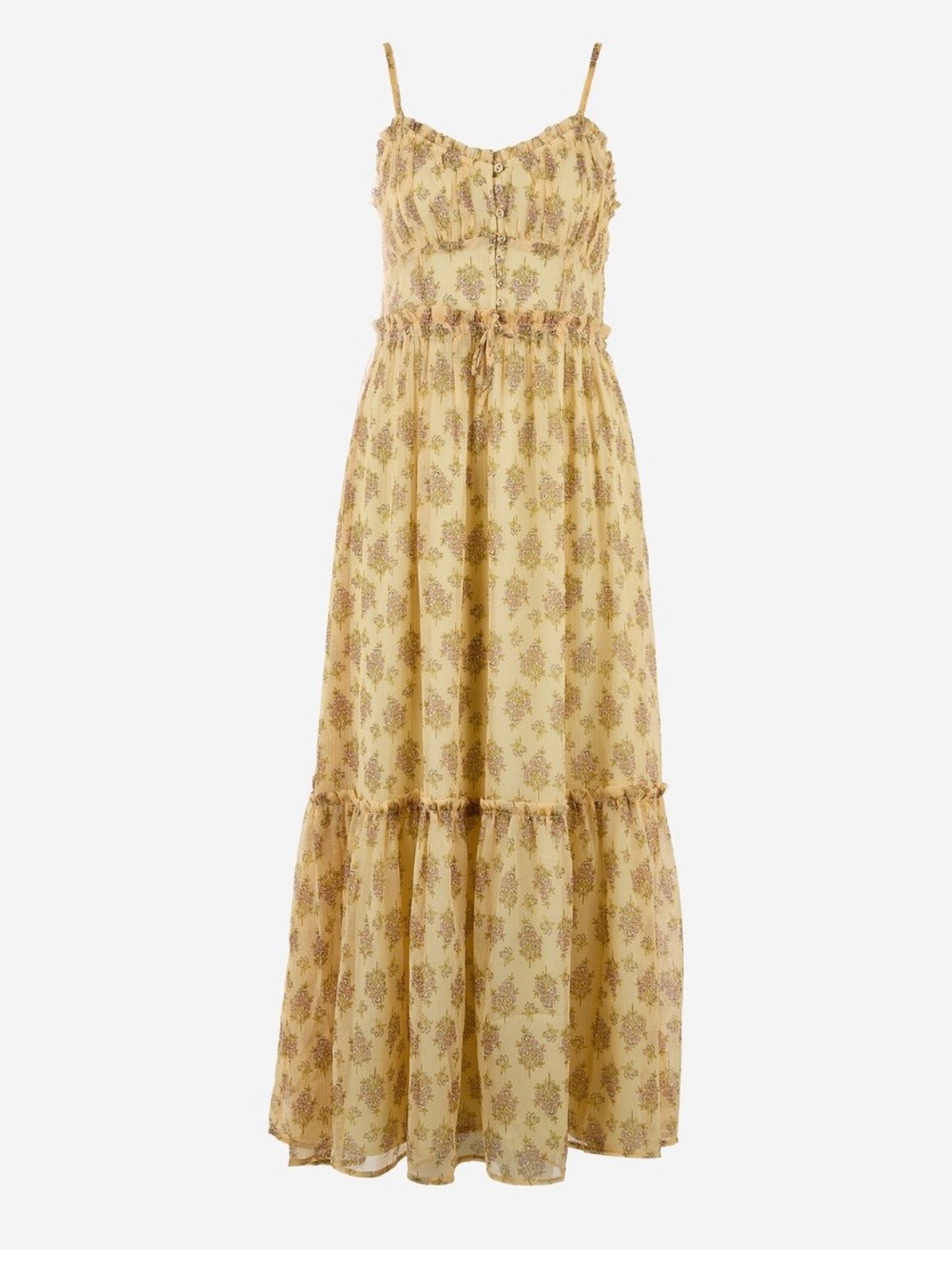 Patrons of Peace Boho Cottage Core Milkmaid Maxi Dress